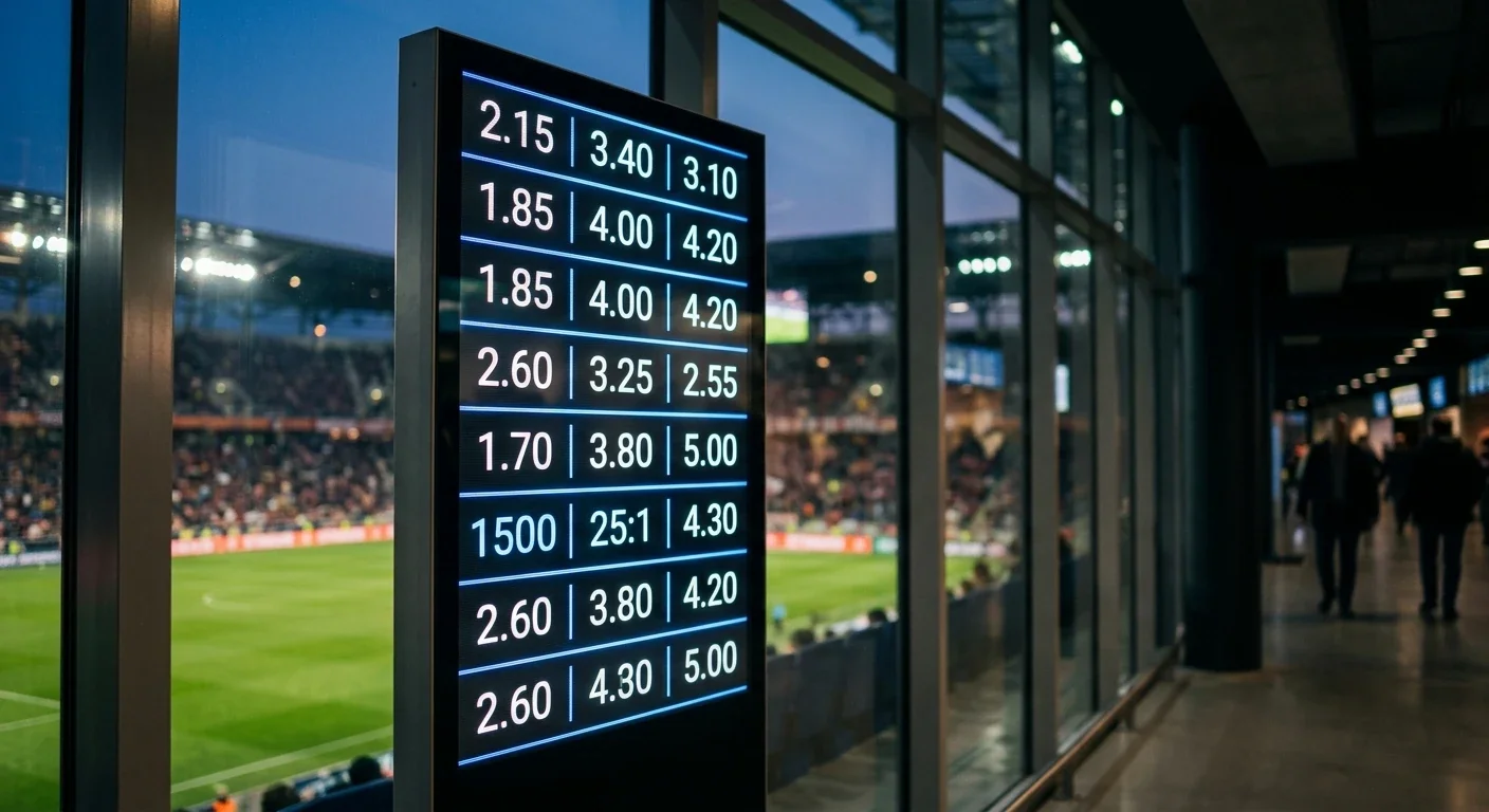 Digitalna stavna tabla s kvotami na nogometnem stadionu