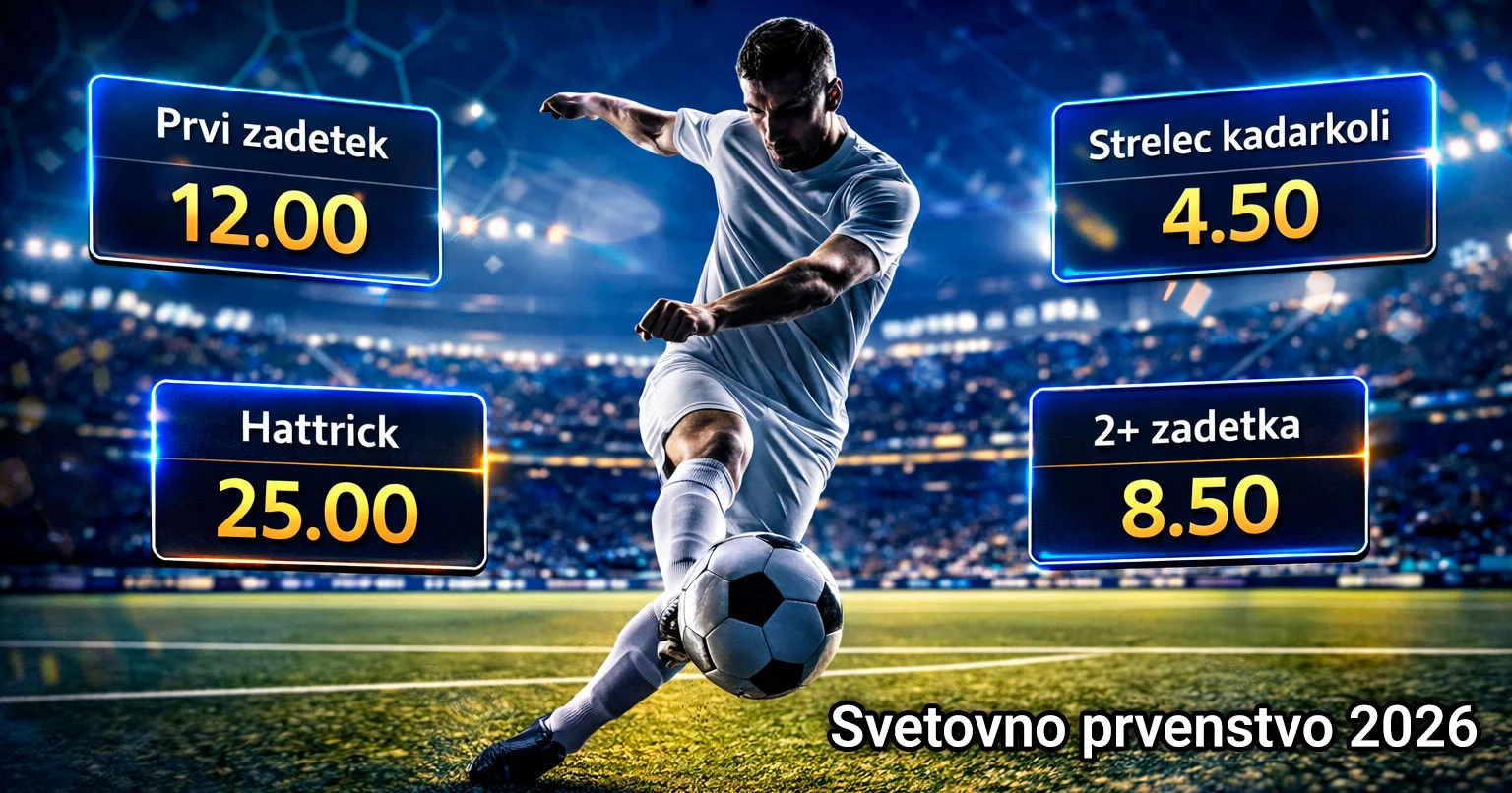 Kvote za strelce golov na SP 2026 s prikazom različnih tipov stav